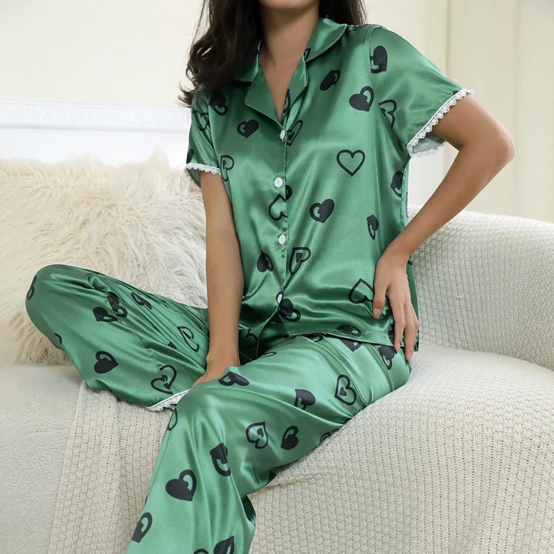 Pyjama Cœur Vert
