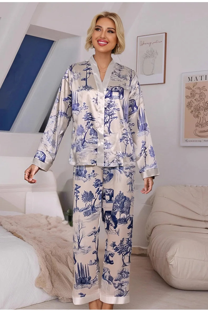 Pyjama pour Femme d'hiver en Satin