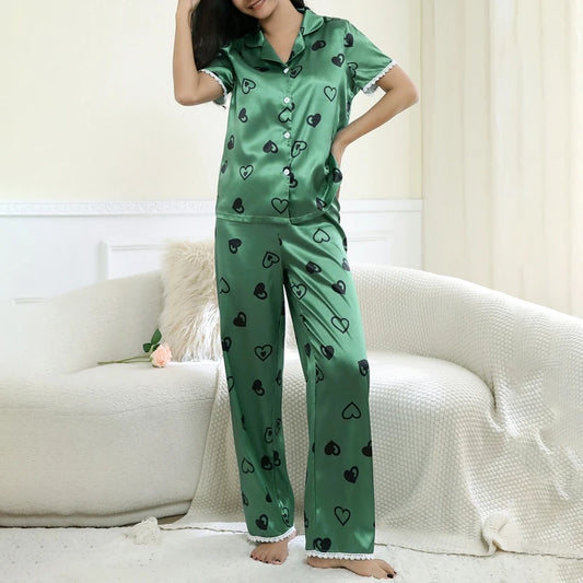 Pyjama Cœur Vert