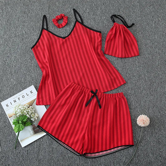 Pyjama Rayé Rouge Femme