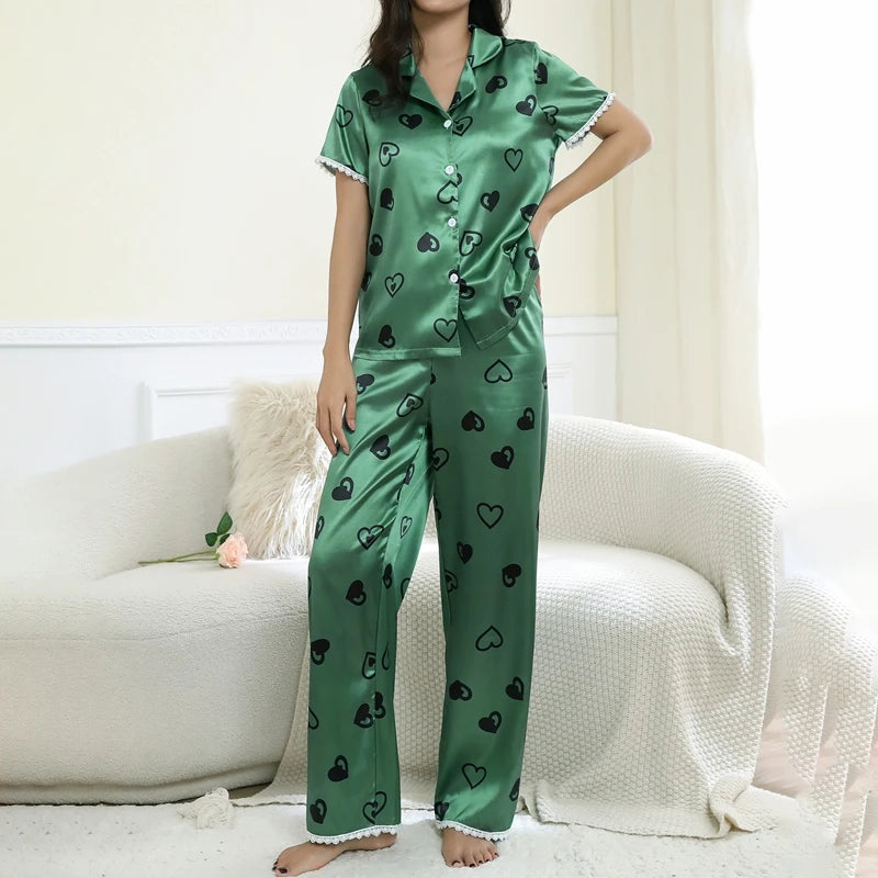 Pyjama Cœur Vert
